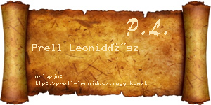 Prell Leonidász névjegykártya